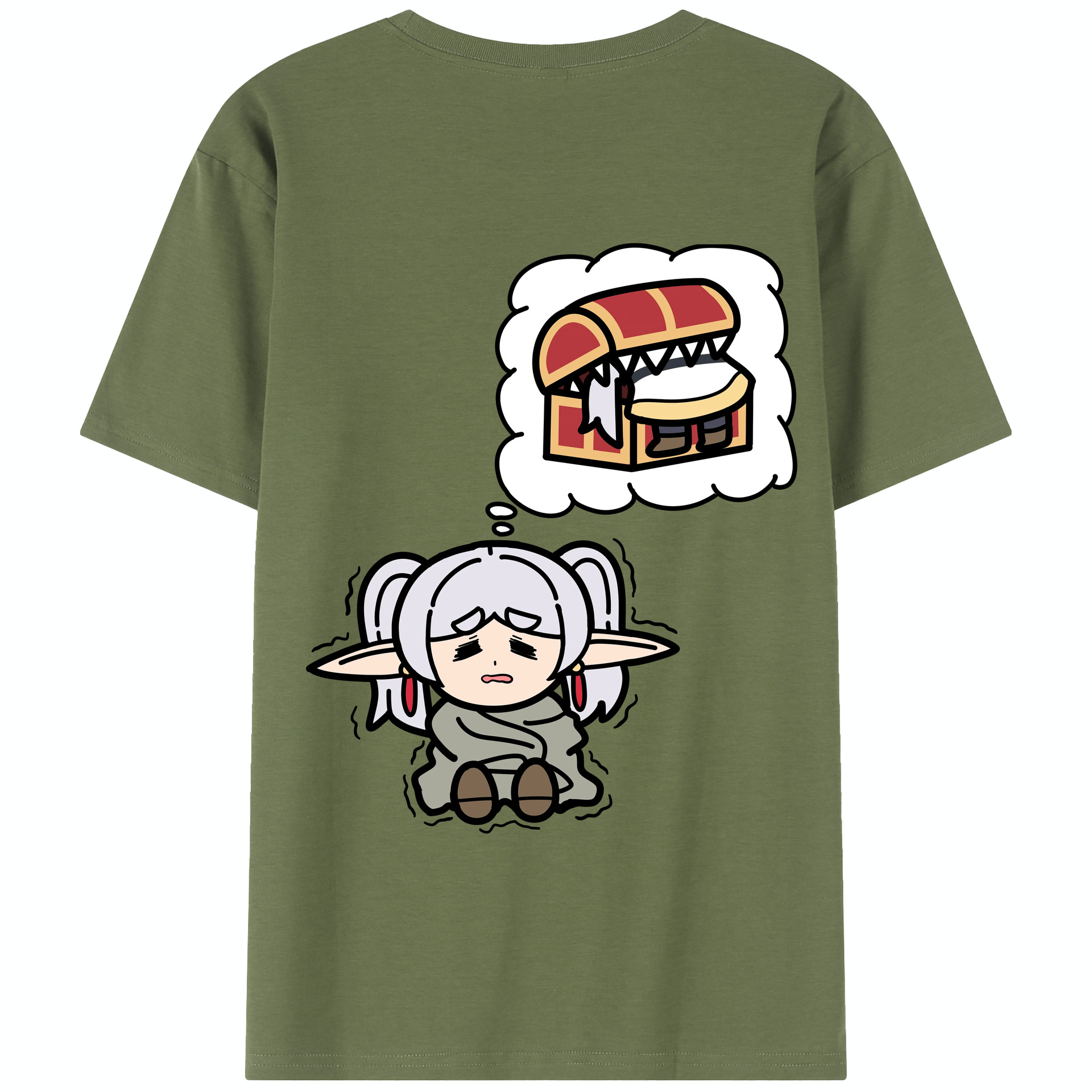 （画像用） 葬送のフリーレン Frieren 綿100％半袖Tシャツ（背面プリント）